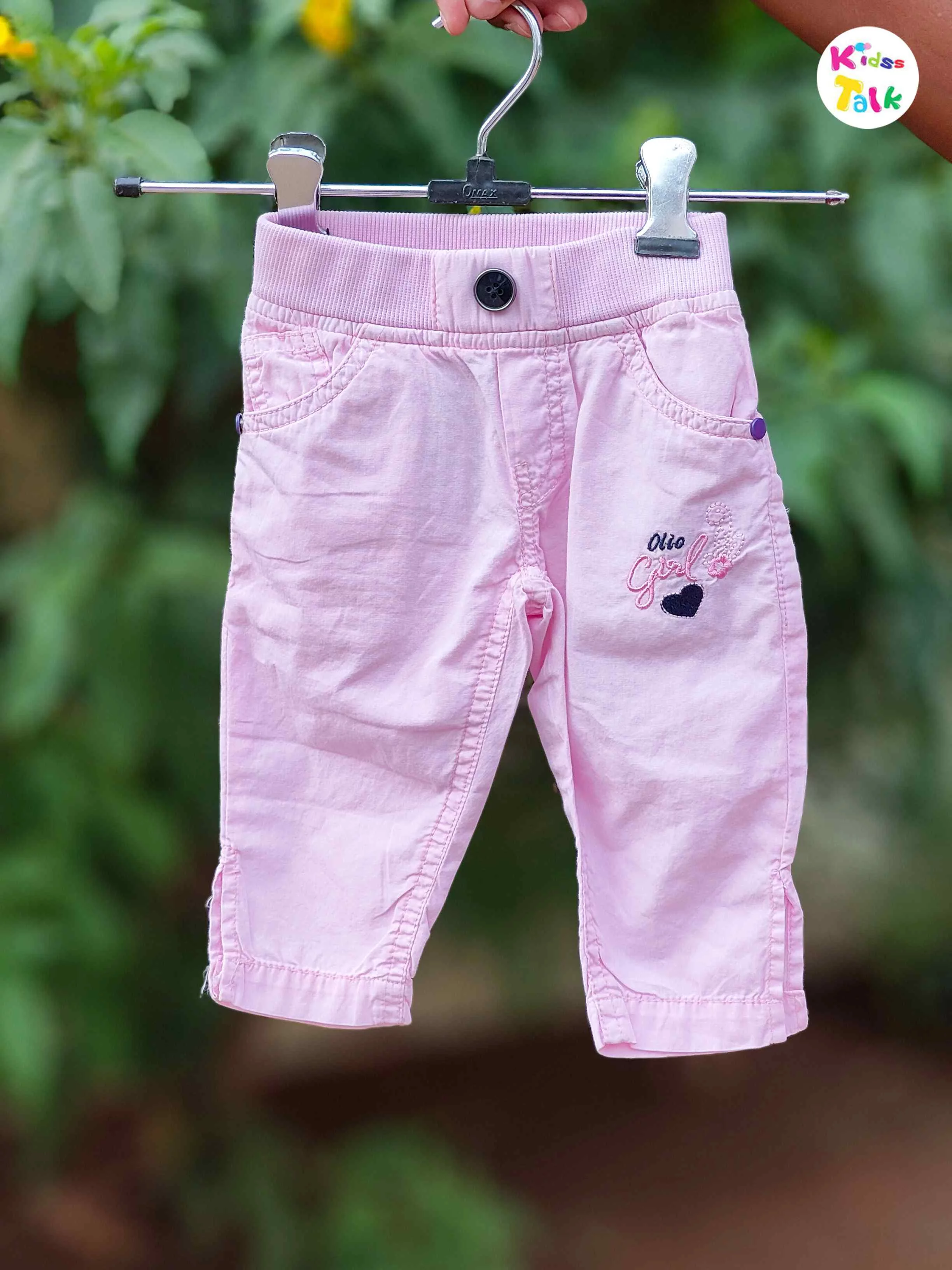 Cotton Solid Regular Fit Capri - Baby Pink