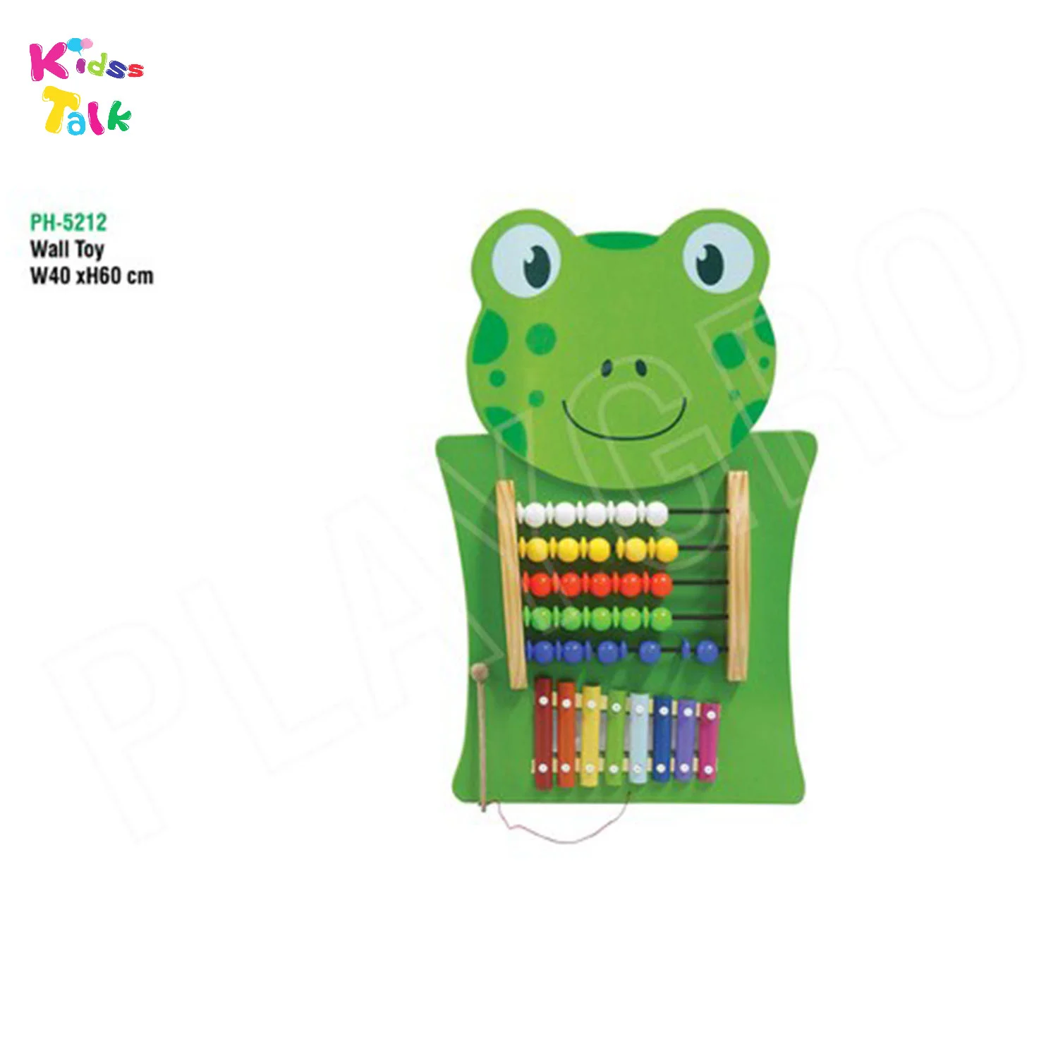 Frog-themed 2-in-1 Wall Toy With Bead Abacus And Xylophone – Activity Panel For Kids