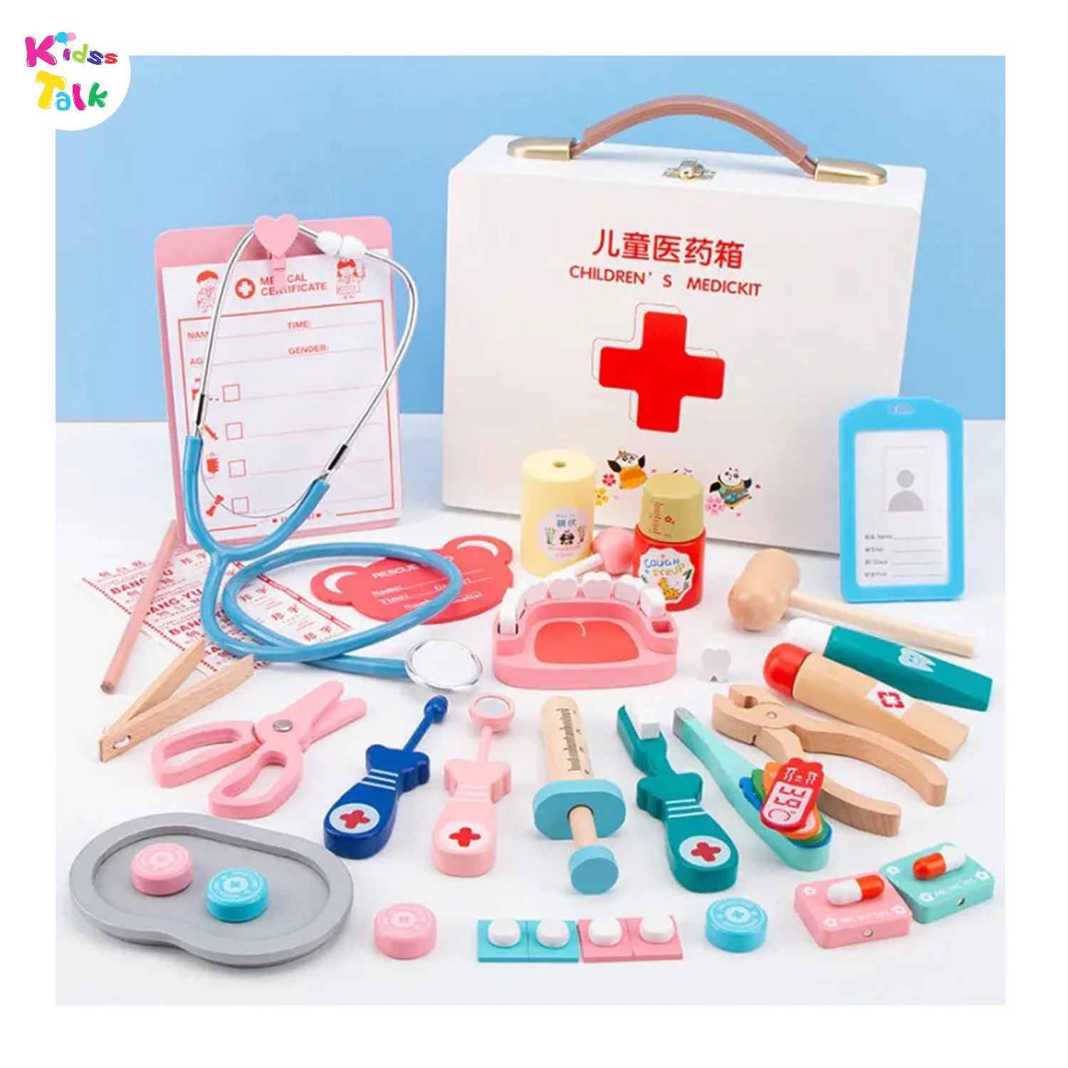 Wooden Kids Medical Kit Doctor Set