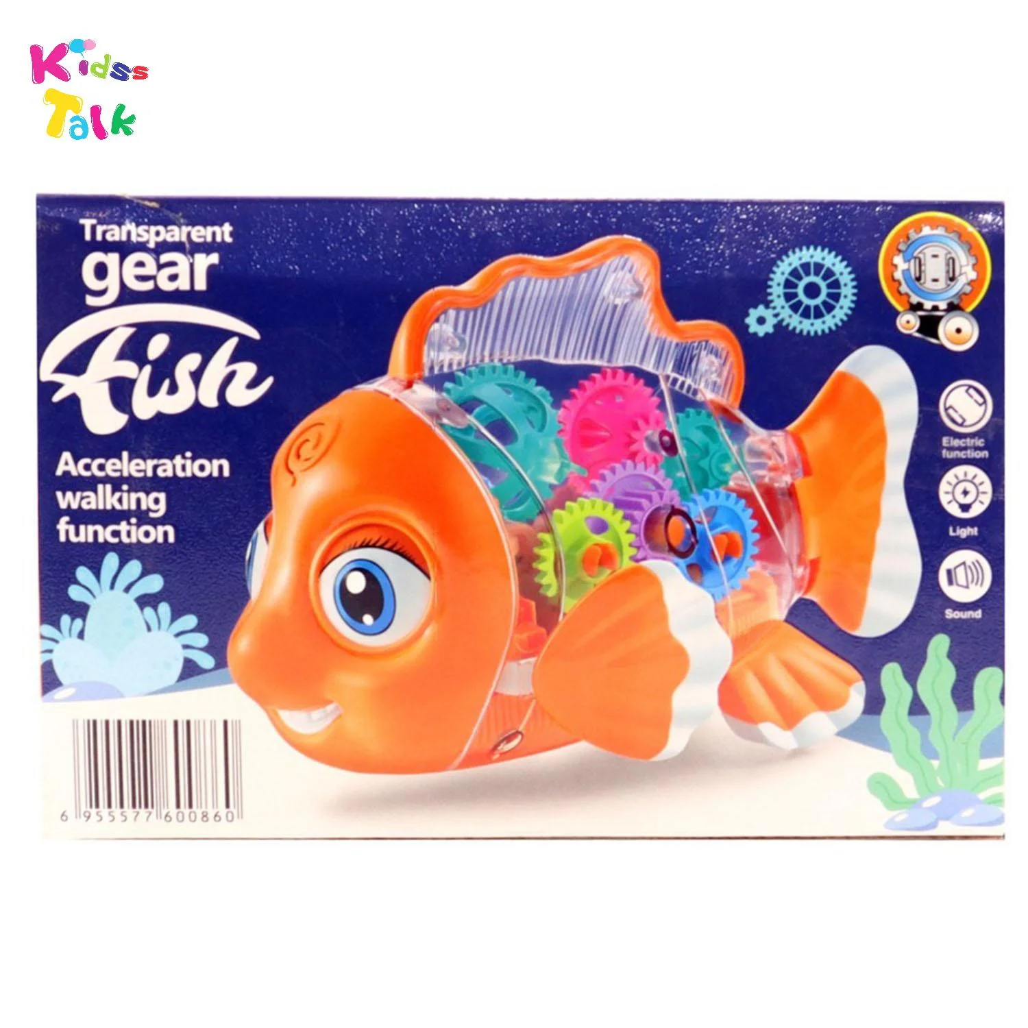 Transparent Gear Fish With Light N Music