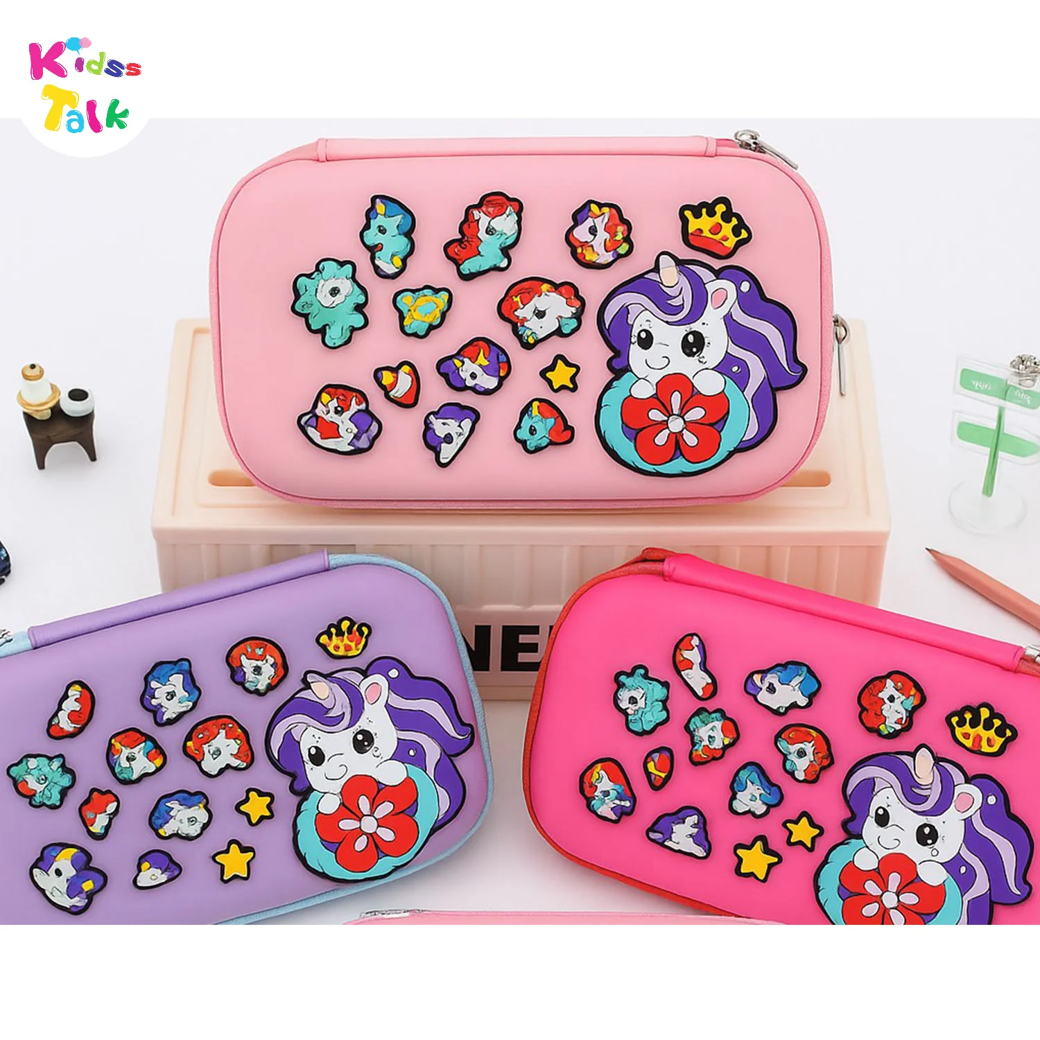 Unicorn Badge Big Silicone Pouch