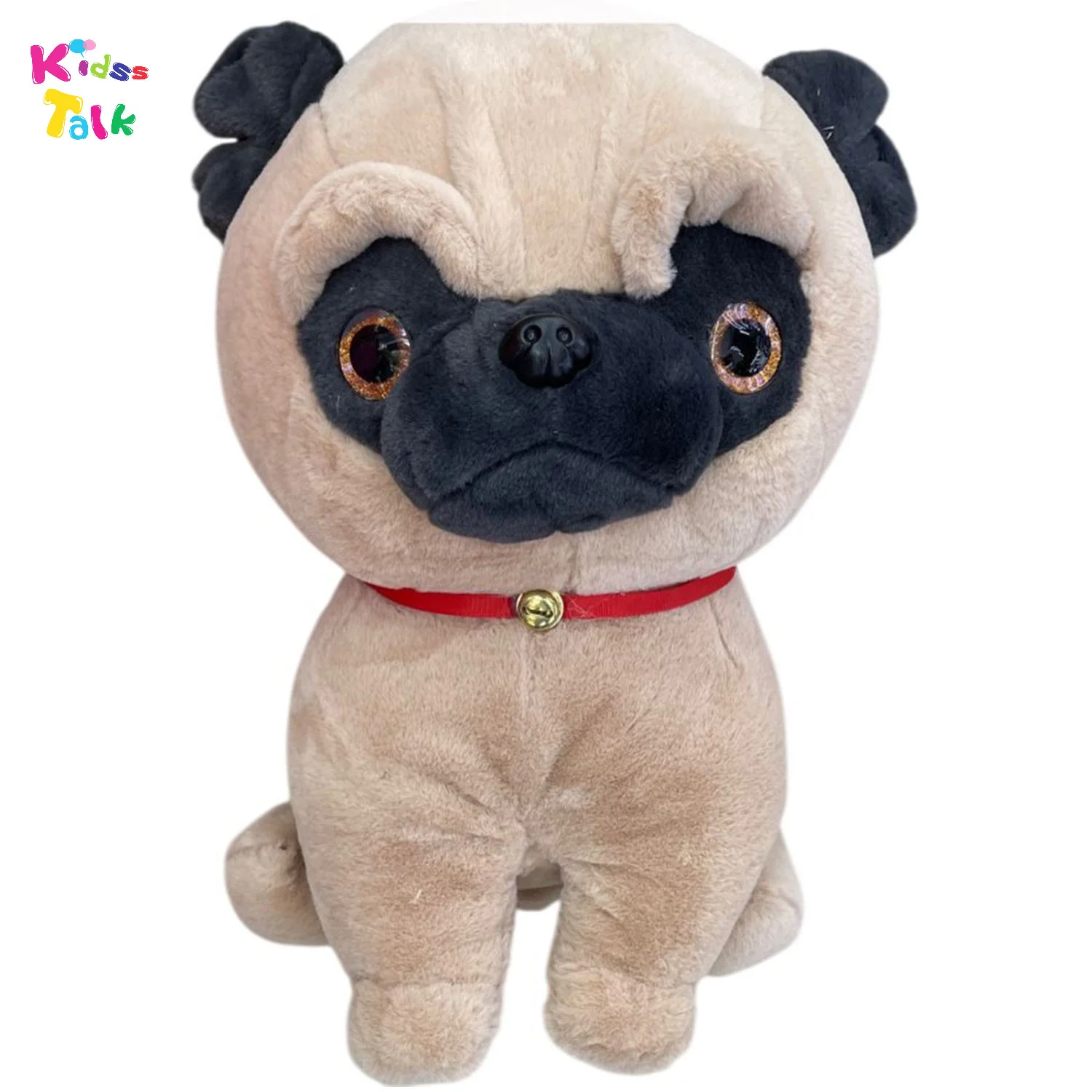 Pug Dog With Bell Sitting