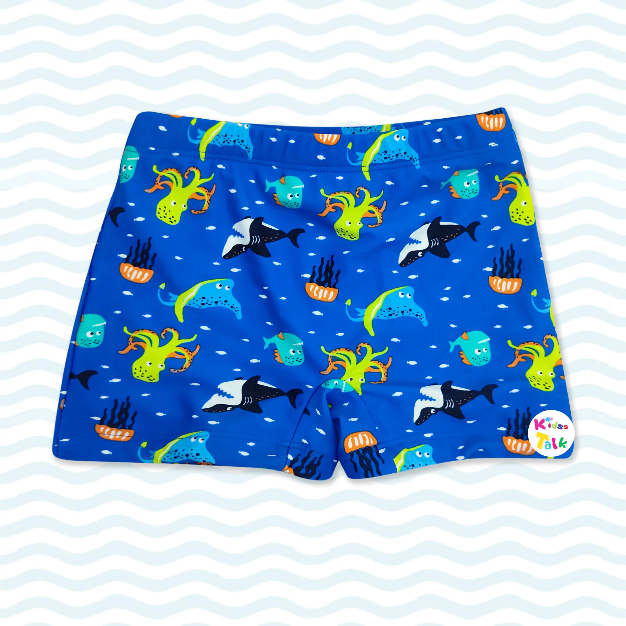 Polyester Regular Fit Cute Printed Shorts - Blue