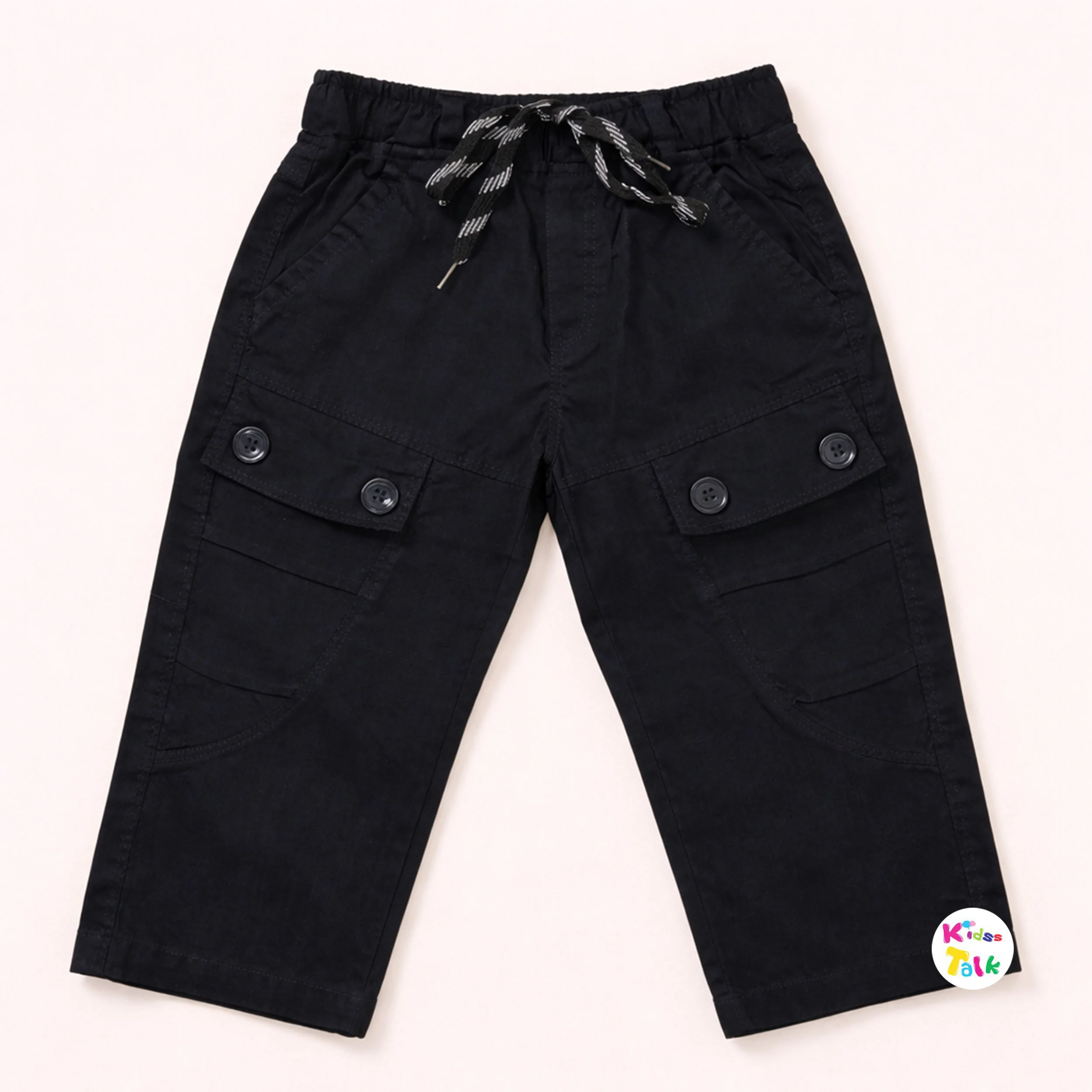 Cotton Linen Regular Fit Full Pant- Black