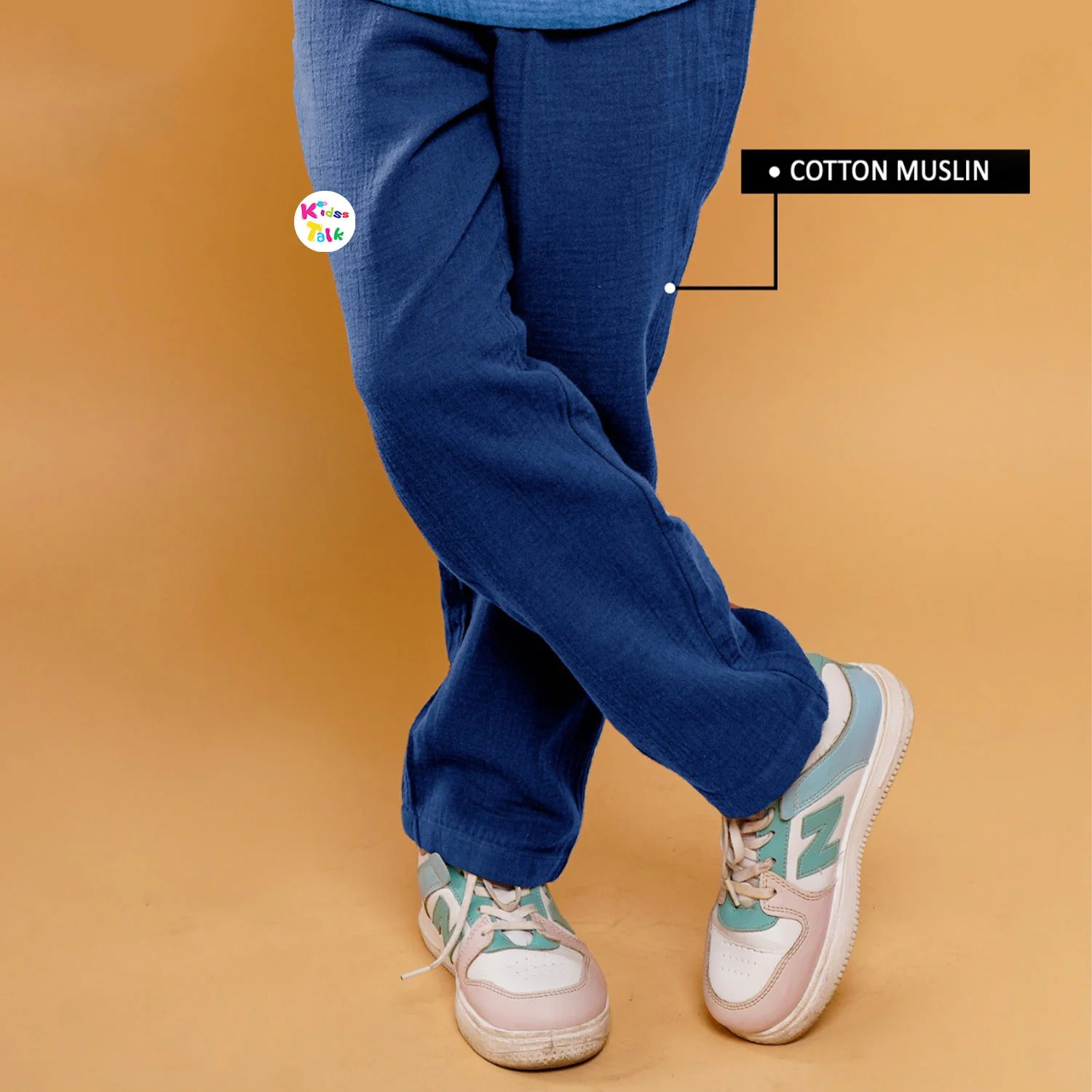 Soft Muslin Full Length Pant - Navy Blue