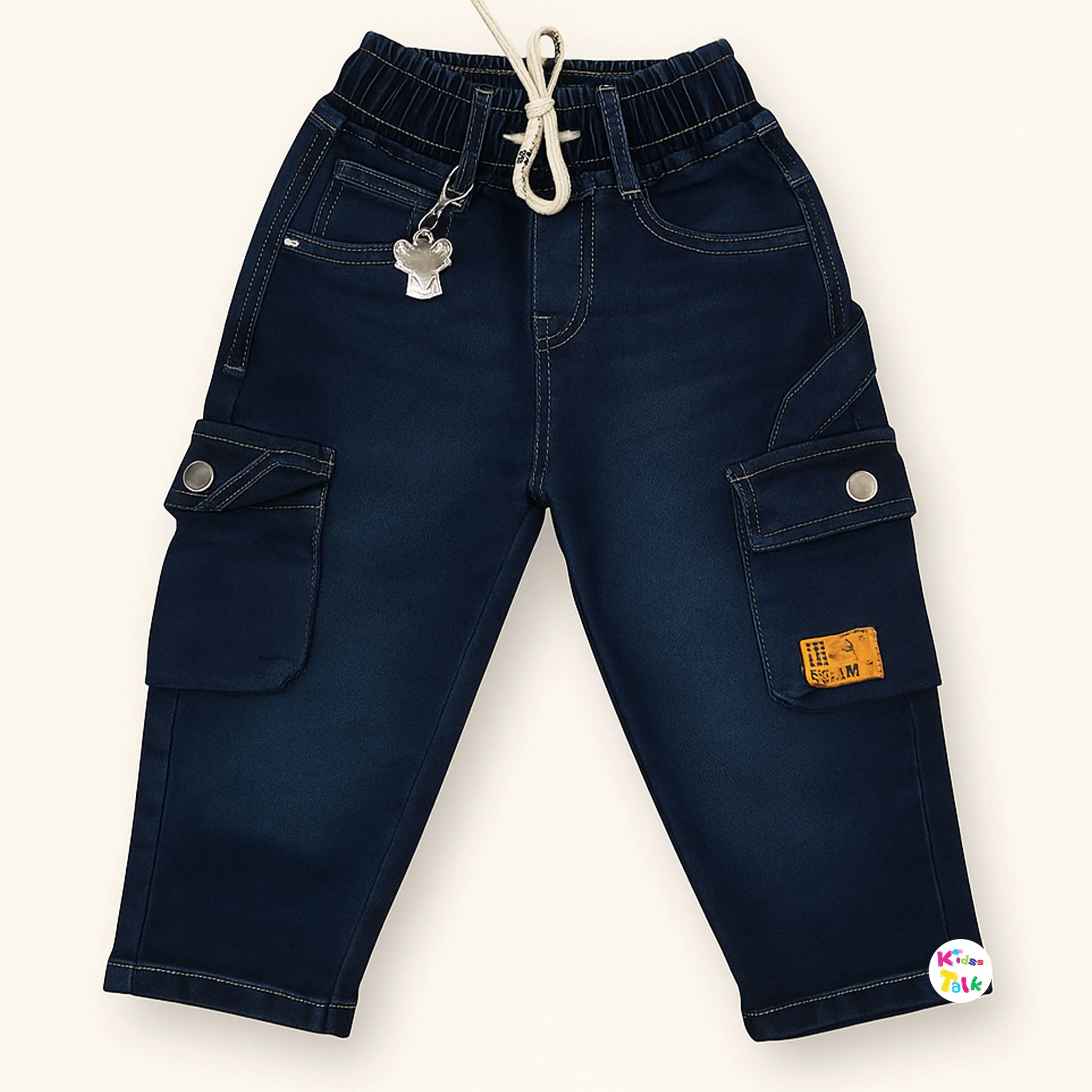 Denim Cargo Full Length Pant - Denim Blue
