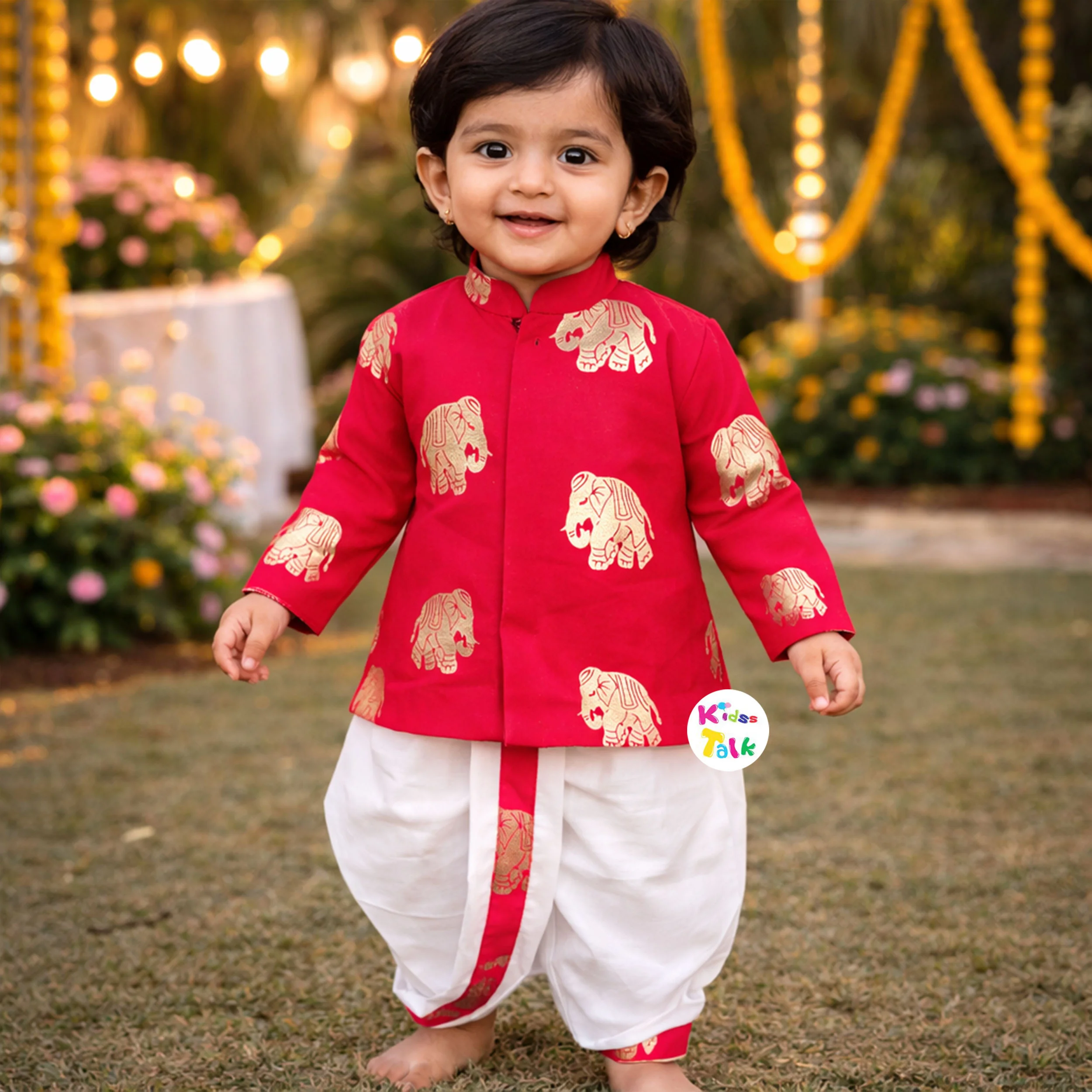 Royal Full Sleeve Embroidered Kurta With Pyjama - Hot Pink